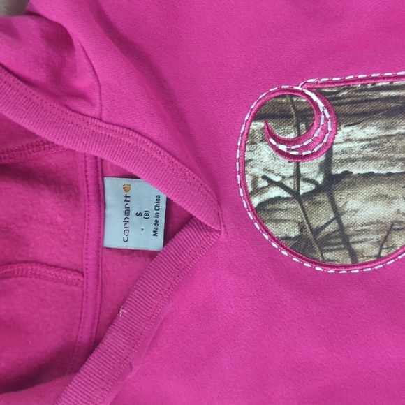 Girls size 8 pink Carhartt hoodie sweatshirt - Picture 3 of 4